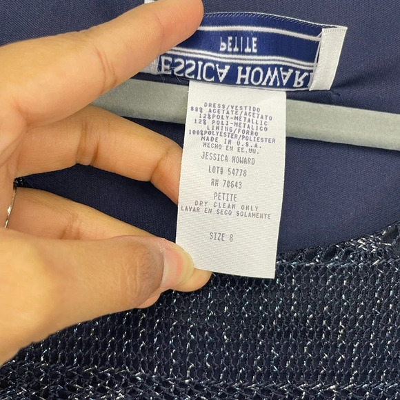 Vintage Jessica Howard Women Glitter Holiday Lace Sheath Dress Size 8P Pretty - Picture 5 of 7